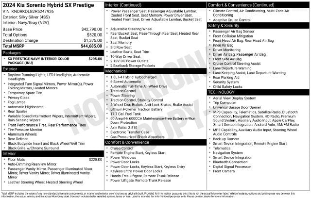 2 thumbnail image of  2024 Kia Sorento Hybrid SX Prestige