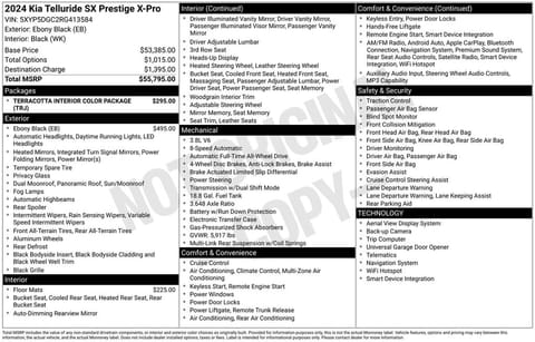 1 image of 2024 Kia Telluride SX-Prestige X-Pro