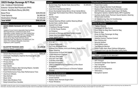 1 image of 2025 Dodge Durango R/T Plus