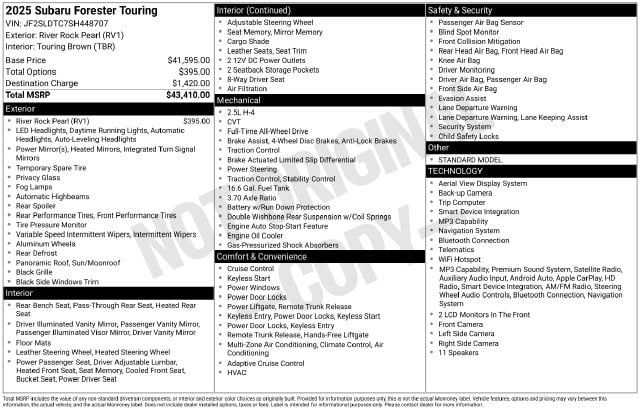 4 thumbnail image of  2025 Subaru Forester Touring