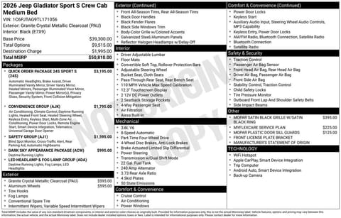 2026 Jeep Gladiator Sport S