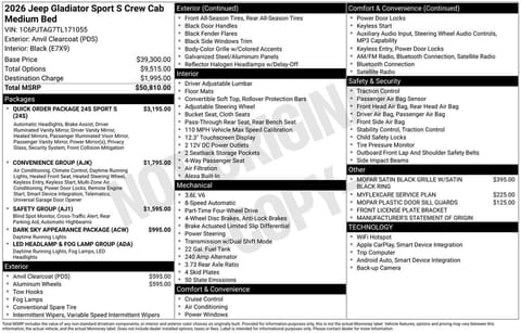 2026 Jeep Gladiator Sport S