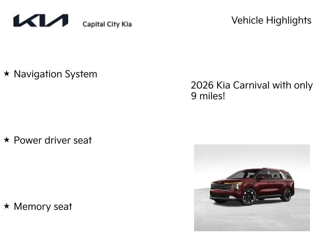 2 thumbnail image of  2026 Kia Carnival EX