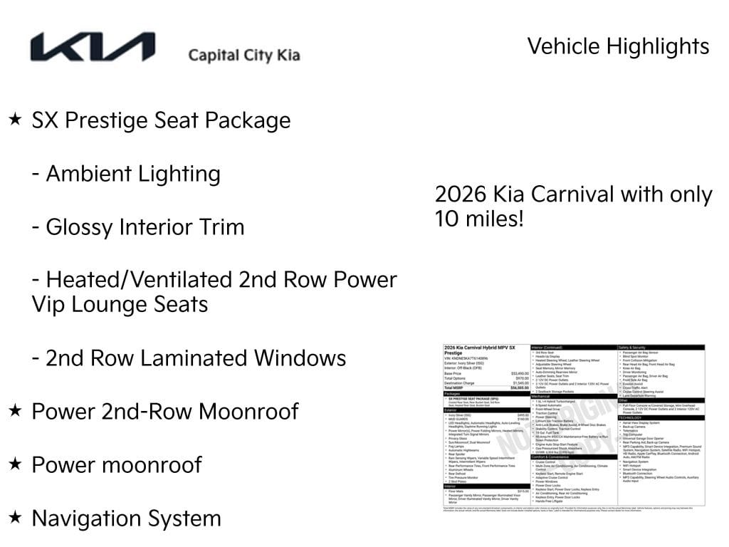 3 thumbnail image of  2026 Kia Carnival Hybrid SX Prestige