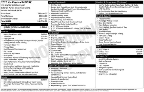1 image of 2026 Kia Carnival SX