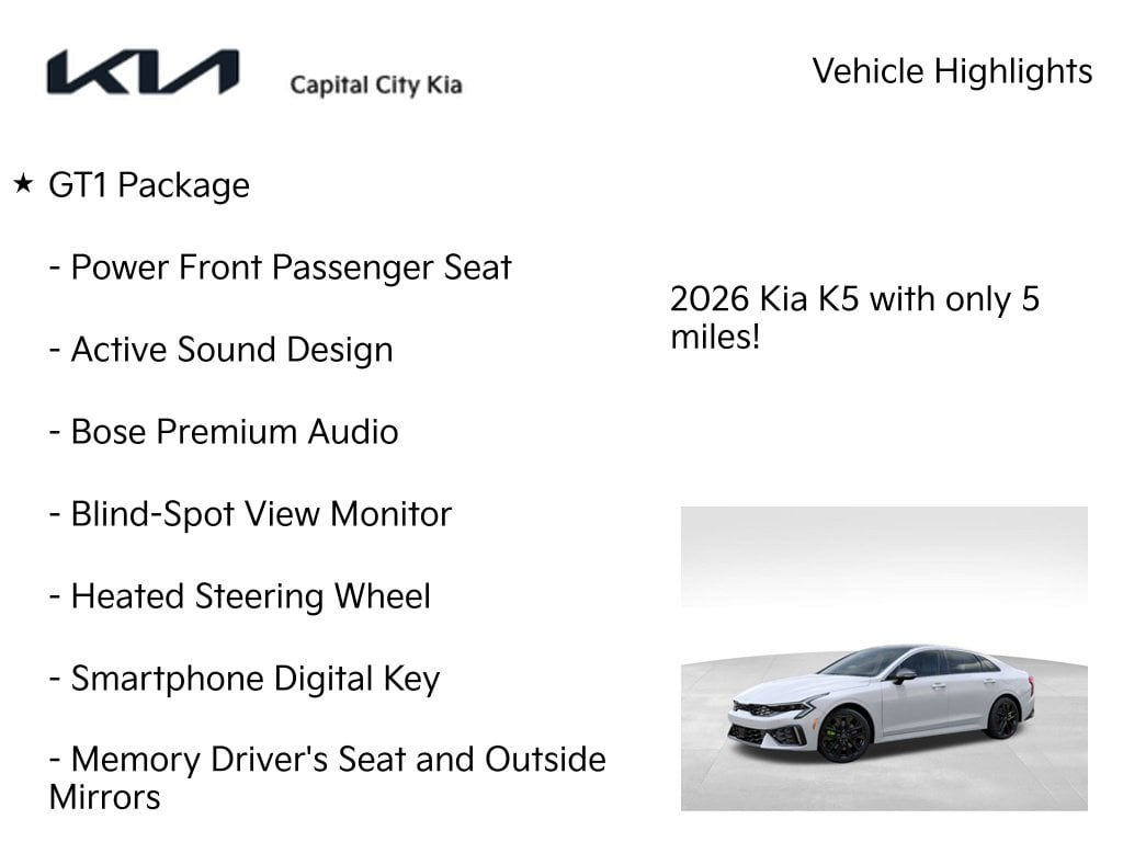 7 thumbnail image of  2026 Kia K5 GT