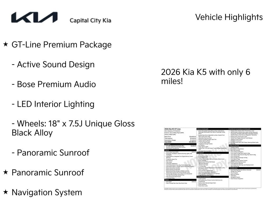3 thumbnail image of  2026 Kia K5 GT-Line