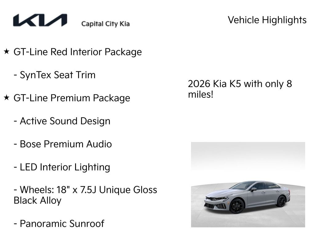 7 thumbnail image of  2026 Kia K5 GT-Line