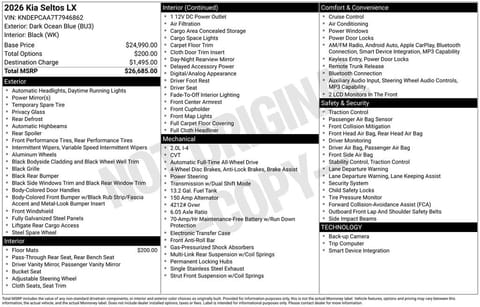 1 image of 2026 Kia Seltos LX