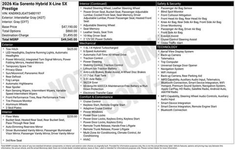 1 image of 2026 Kia Sorento Hybrid X-Line SX Prestige