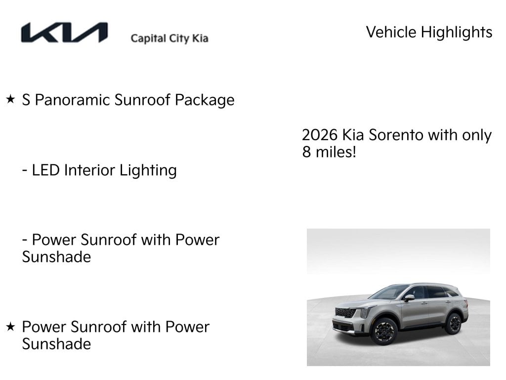 7 thumbnail image of  2026 Kia Sorento S