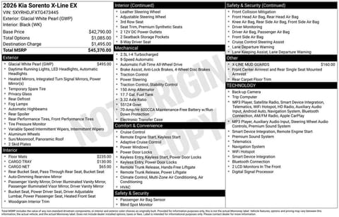 1 image of 2026 Kia Sorento X-Line EX