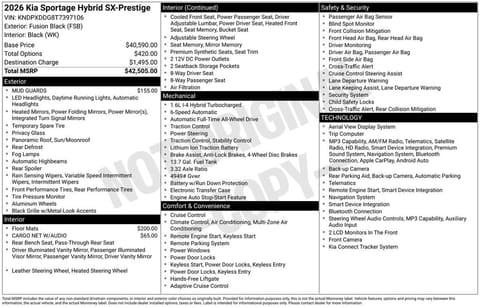 1 image of 2026 Kia Sportage Hybrid SX-Prestige