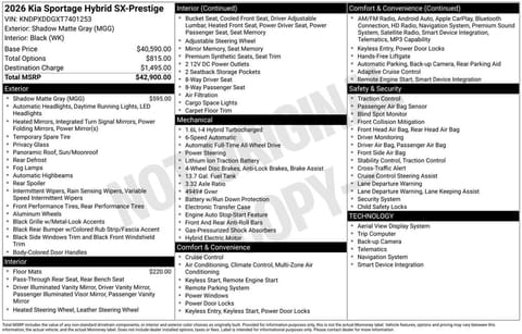 1 image of 2026 Kia Sportage Hybrid SX-Prestige