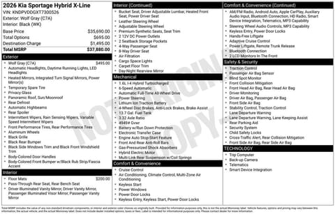 1 image of 2026 Kia Sportage Hybrid X-Line