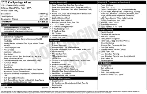 1 image of 2026 Kia Sportage X-Line