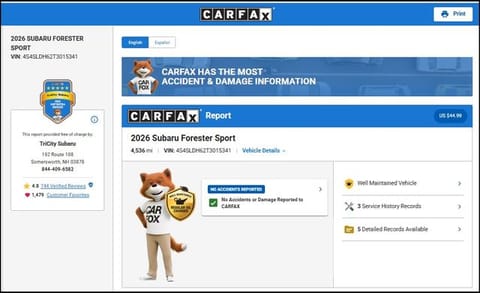 1 image of 2026 Subaru Forester Sport