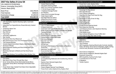 1 image of 2027 Kia Seltos X-Line SX