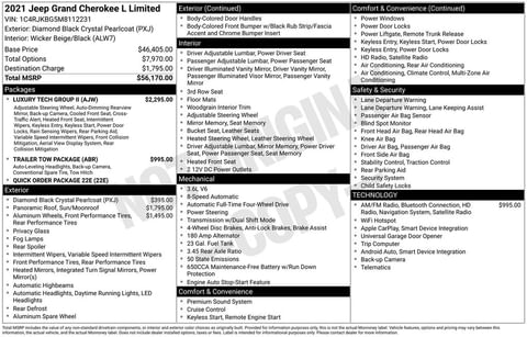 1 image of 2021 Jeep Grand Cherokee L Limited