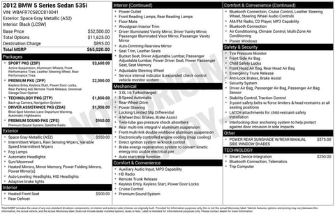1 image of 2012 BMW 5 Series 535i