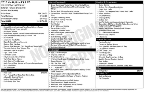 1 image of 2016 Kia Optima LX