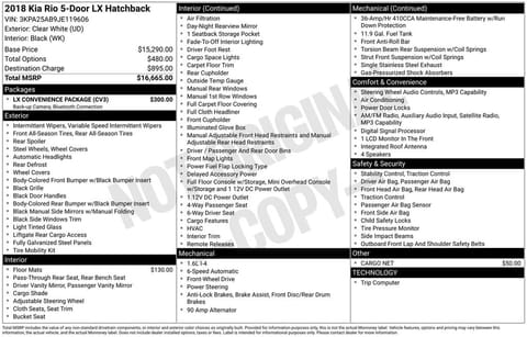 1 image of 2018 Kia Rio LX