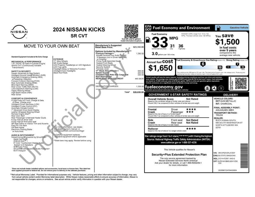 20 thumbnail image of  2024 Nissan Kicks SR