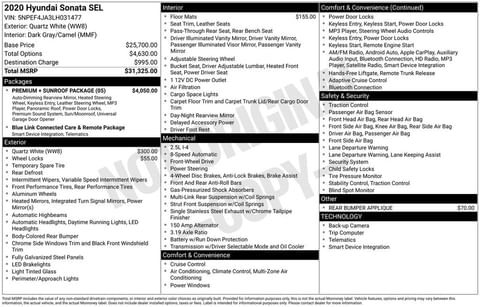 1 image of 2020 Hyundai Sonata SEL