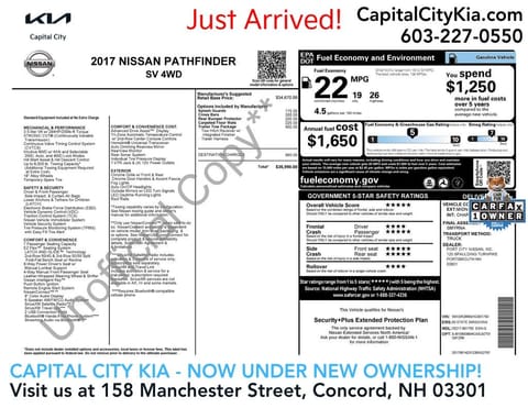 1 image of 2017 Nissan Pathfinder SV
