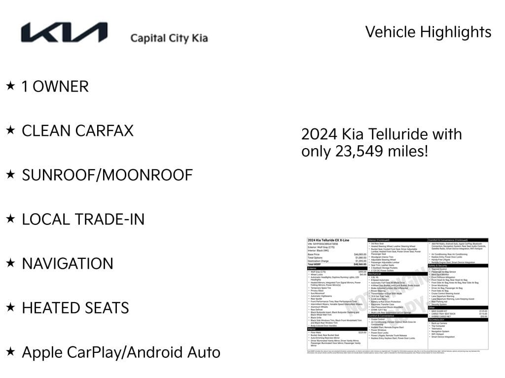 3 thumbnail image of  2024 Kia Telluride EX X-Line