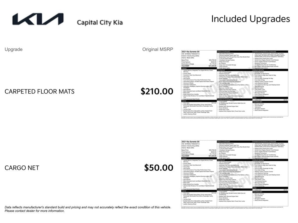 2 thumbnail image of  2021 Kia Sorento SX