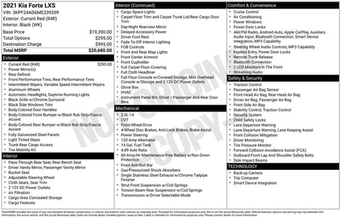1 image of 2021 Kia Forte LXS