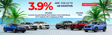 3.9% APR on select new Honda Models