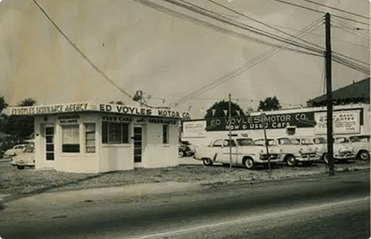 Vintage photo of the original Ed Voyle Honda dealership