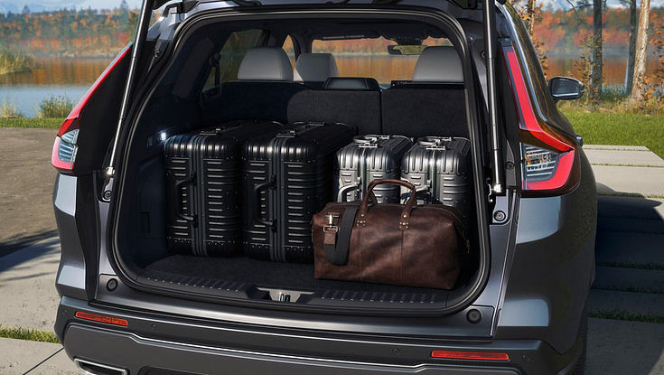 2026 Honda CR-V rear cargo area loaded with luggage.