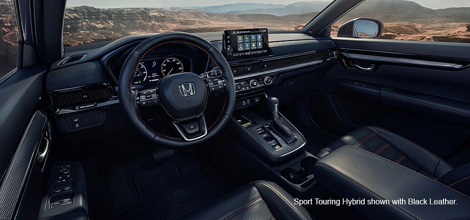 A Black Leather interior of Honda Sport Touring Hybrid