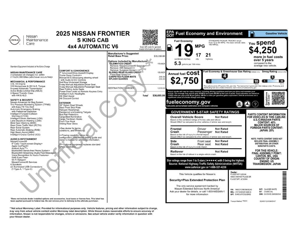 54 thumbnail image of  2025 Nissan Frontier S