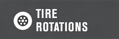 A white Tire with Tire Rotations text