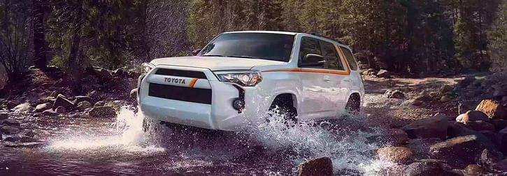 4Runner drive through water on trail