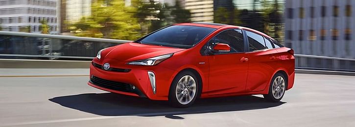 Prius is showing driving at speed on the road