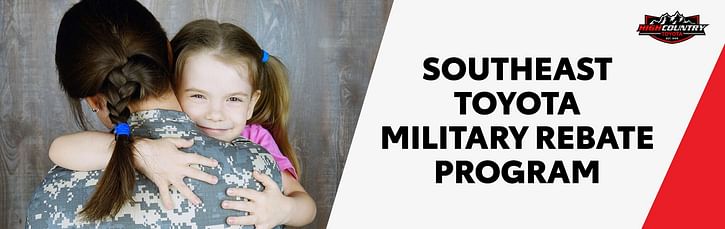 A woman with a daughter hugging - HCT logo - MILITARY REBATE PROGRAM black text