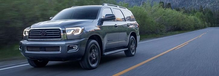 A grey Toyota 2022 Sequoia in motion