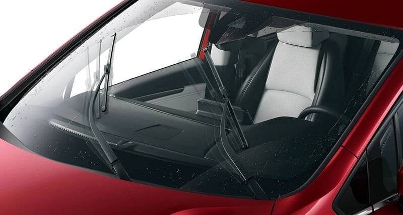 The 2026 Honda Odyssey Elite in Radiant Red Metallic II windshield with wipers up close up