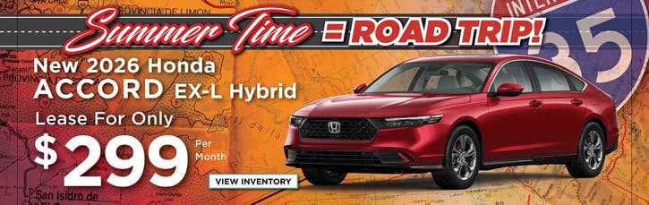 Lease 2026 Honda Accord Hybrid EX-L $299
