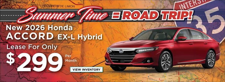 Lease 2026 Honda Accord Hybrid EX-L $299