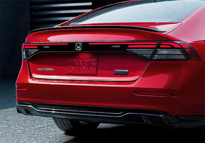 Back profile of the 2025 Honda Accord, highlighting its back lights.