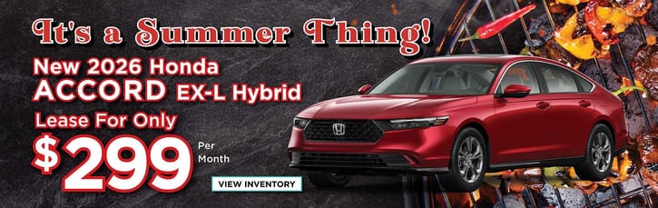 Lease 2026 Honda Accord Hybrid EX-L $299