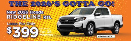 Lease 2026 Honda Ridgeline RTL $399