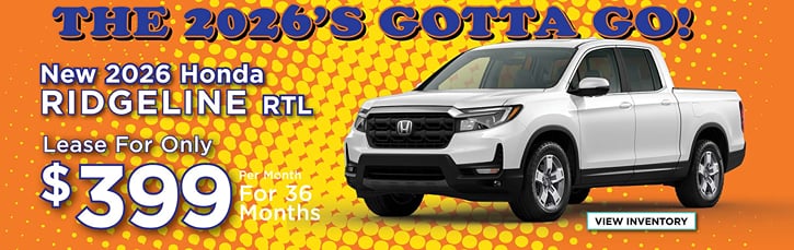 Lease 2026 Honda Ridgeline RTL $399