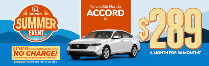 Lease 2026 Honda Accord LX $289
